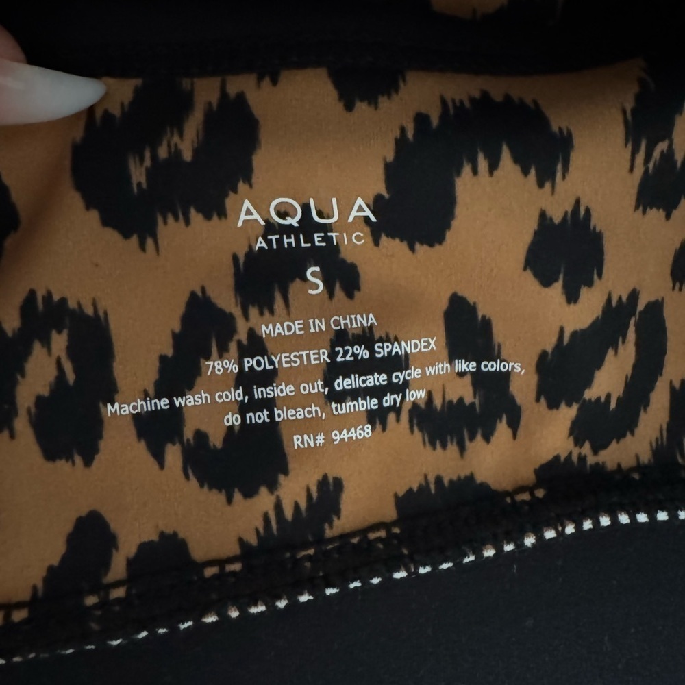 AQUA Printed Toned Out Double Strap Leopard Print Sports Bra - Exclusive NWT - Picture 8 of 10